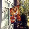 Red Basenji Fall House Flag Large Porch Sleeve Pole Decorative Outside Yard Banner Artwork Wall Hanging, Polyester, House Size, Multicolor