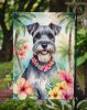 Schnauzer Luau Garden Flag Mailbox Flag Decorative Yard Flag Banner Outside Patio Artwork Yard Flower Beds, Garden Size, Multicolor