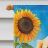 Golden Retriever in Sunflowers House Flag Large Porch Sleeve Pole Decorative Outside Yard Banner Artwork Wall Hanging, Polyester, House Size