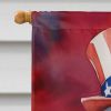 Tibetan Terrier Patriotic American House Flag Large Porch Sleeve Pole Decorative Outside Yard Banner Artwork Wall Hanging, Polyester, House Size