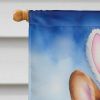 Corgi Easter Egg Hunt House Flag Large Porch Sleeve Pole Decorative Outside Yard Banner Artwork Wall Hanging, Polyester, House Size, Multicolor