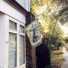 Greater Swiss Mountain Dog Spring Path House Flag Large Porch Sleeve Pole Decorative Outside Yard Banner Artwork Wall Hanging, Polyester, House Size
