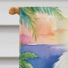 Coton de Tulear Luau House Flag Large Porch Sleeve Pole Decorative Outside Yard Banner Artwork Wall Hanging, Polyester, House Size, Multicolor