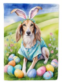 Saluki Easter Egg Hunt House Flag Large Porch Sleeve Pole Decorative Outside Yard Banner Artwork Wall Hanging, Polyester, House Size, Multicolor