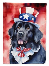 Newfoundland Patriotic American House Flag Large Porch Sleeve Pole Decorative Outside Yard Banner Artwork Wall Hanging, Polyester, House Size