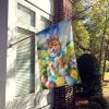 Shiba Inu Easter Egg Hunt House Flag Large Porch Sleeve Pole Decorative Outside Yard Banner Artwork Wall Hanging, Polyester, House Size, Multicolor