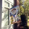 Coton de Tulear Cowboy Welcome House Flag Large Porch Sleeve Pole Decorative Outside Yard Banner Artwork Wall Hanging, Polyester, House Size