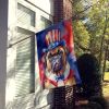 Bullmastiff Patriotic American House Flag Large Porch Sleeve Pole Decorative Outside Yard Banner Artwork Wall Hanging, Polyester, House Size