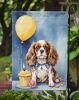 Cavalier Spaniel Happy Birthday Garden Flag Mailbox Flag Decorative Yard Flag Banner Outside Patio Artwork Yard Flower Beds, Garden Size, Multicolor