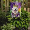 Great Pyrenees King of Mardi Gras Garden Flag Mailbox Flag Decorative Yard Flag Banner Outside Patio Artwork Yard Flower Beds, Garden Size, Multicolor