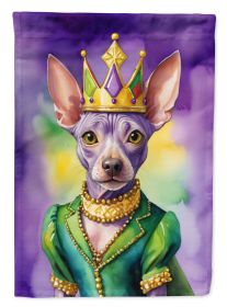 American Hairless Terrier King of Mardi Gras Garden Flag Mailbox Flag Decorative Yard Flag Banner Outside Patio Artwork Yard Flower Beds, Garden Size