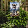 Norwegian Elkhound Cowboy Welcome Garden Flag Mailbox Flag Decorative Yard Flag Banner Outside Patio Artwork Yard Flower Beds, Garden Size, Multicolor