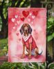 Redbone Coonhound My Valentine Garden Flag Mailbox Flag Decorative Yard Flag Banner Outside Patio Artwork Yard Flower Beds, Garden Size, Multicolor