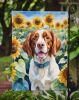 Brittany Spaniel in Sunflowers Garden Flag Mailbox Flag Decorative Yard Flag Banner Outside Patio Artwork Yard Flower Beds, Garden Size, Multicolor