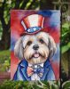 Lhasa Apso Patriotic American Garden Flag Mailbox Flag Decorative Yard Flag Banner Outside Patio Artwork Yard Flower Beds, Garden Size, Multicolor