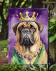 Bullmastiff King of Mardi Gras Garden Flag Mailbox Flag Decorative Yard Flag Banner Outside Patio Artwork Yard Flower Beds, Garden Size, Multicolor