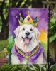 Great Pyrenees King of Mardi Gras Garden Flag Mailbox Flag Decorative Yard Flag Banner Outside Patio Artwork Yard Flower Beds, Garden Size, Multicolor