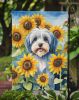 Tibetan Terrier in Sunflowers Garden Flag Mailbox Flag Decorative Yard Flag Banner Outside Patio Artwork Yard Flower Beds, Garden Size, Multicolor