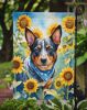 Australian Cattle Dog in Sunflowers Garden Flag Mailbox Flag Decorative Yard Flag Banner Outside Patio Artwork Yard Flower Beds, Garden Size