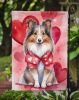Sheltie My Valentine Garden Flag Mailbox Flag Decorative Yard Flag Banner Outside Patio Artwork Yard Flower Beds, Garden Size, Multicolor