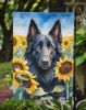 Belgian Sheepdog in Sunflowers Garden Flag Mailbox Flag Decorative Yard Flag Banner Outside Patio Artwork Yard Flower Beds, Garden Size, Multicolor