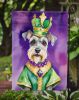 Schnauzer King of Mardi Gras Garden Flag Mailbox Flag Decorative Yard Flag Banner Outside Patio Artwork Yard Flower Beds, Garden Size, Multicolor