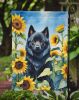 Schipperke in Sunflowers Garden Flag Mailbox Flag Decorative Yard Flag Banner Outside Patio Artwork Yard Flower Beds, Garden Size, Multicolor