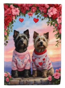 Skye Terrier Two Hearts Garden Flag Mailbox Flag Decorative Yard Flag Banner Outside Patio Artwork Yard Flower Beds, Garden Size, Multicolor