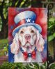 Clumber Spaniel Patriotic American Garden Flag Mailbox Flag Decorative Yard Flag Banner Outside Patio Artwork Yard Flower Beds, Garden Size