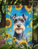 Schnauzer in Sunflowers Garden Flag Mailbox Flag Decorative Yard Flag Banner Outside Patio Artwork Yard Flower Beds, Garden Size, Multicolor