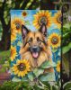 Belgian Tervuren in Sunflowers Garden Flag Mailbox Flag Decorative Yard Flag Banner Outside Patio Artwork Yard Flower Beds, Garden Size, Multicolor