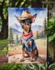 Miniature Pinscher Cowboy Welcome Garden Flag Mailbox Flag Decorative Yard Flag Banner Outside Patio Artwork Yard Flower Beds, Garden Size, Multicolor