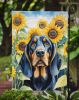 Black and Tan Coonhound in Sunflowers Garden Flag Mailbox Flag Decorative Yard Flag Banner Outside Patio Artwork Yard Flower Beds, Garden Size