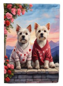 Westie Two Hearts Garden Flag Mailbox Flag Decorative Yard Flag Banner Outside Patio Artwork Yard Flower Beds, Garden Size, Multicolor