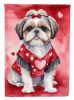 Shih Tzu My Valentine Garden Flag Mailbox Flag Decorative Yard Flag Banner Outside Patio Artwork Yard Flower Beds, Garden Size, Multicolor