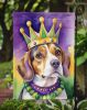 Beagle King of Mardi Gras Garden Flag Mailbox Flag Decorative Yard Flag Banner Outside Patio Artwork Yard Flower Beds, Garden Size, Multicolor