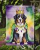 Bernese Mountain Dog King of Mardi Gras Garden Flag Mailbox Flag Decorative Yard Flag Banner Outside Patio Artwork Yard Flower Beds, Garden Size