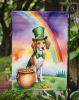 American Foxhound St Patrick's Day Garden Flag Mailbox Flag Decorative Yard Flag Banner Outside Patio Artwork Yard Flower Beds, Garden Size