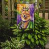 Finnish Spitz King of Mardi Gras Garden Flag Mailbox Flag Decorative Yard Flag Banner Outside Patio Artwork Yard Flower Beds, Garden Size, Multicolor
