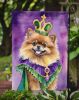 Pomeranian King of Mardi Gras Garden Flag Mailbox Flag Decorative Yard Flag Banner Outside Patio Artwork Yard Flower Beds, Garden Size, Multicolor