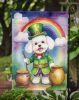 Bichon Frise St Patrick's Day Garden Flag Mailbox Flag Decorative Yard Flag Banner Outside Patio Artwork Yard Flower Beds, Garden Size, Multicolor