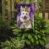 White German Shepherd King of Mardi Gras Garden Flag Mailbox Flag Decorative Yard Flag Banner Outside Patio Artwork Yard Flower Beds, Garden Size