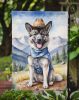 Norwegian Elkhound Cowboy Welcome Garden Flag Mailbox Flag Decorative Yard Flag Banner Outside Patio Artwork Yard Flower Beds, Garden Size, Multicolor