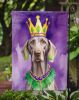 Weimaraner King of Mardi Gras Garden Flag Mailbox Flag Decorative Yard Flag Banner Outside Patio Artwork Yard Flower Beds, Garden Size, Multicolor
