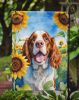 Welsh Springer Spaniel in Sunflowers Garden Flag Mailbox Flag Decorative Yard Flag Banner Outside Patio Artwork Yard Flower Beds, Garden Size