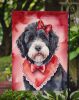 Portuguese Water Dog My Valentine Garden Flag Mailbox Flag Decorative Yard Flag Banner Outside Patio Artwork Yard Flower Beds, Garden Size, Multicolor