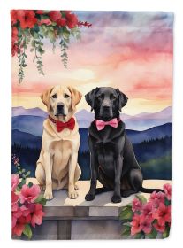 Labrador Retriever Two Hearts Garden Flag Mailbox Flag Decorative Yard Flag Banner Outside Patio Artwork Yard Flower Beds, Garden Size, Multicolor
