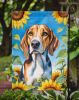 American Foxhound in Sunflowers Garden Flag Mailbox Flag Decorative Yard Flag Banner Outside Patio Artwork Yard Flower Beds, Garden Size, Multicolor