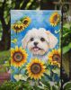 Maltese in Sunflowers Garden Flag Mailbox Flag Decorative Yard Flag Banner Outside Patio Artwork Yard Flower Beds, Garden Size, Multicolor
