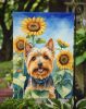 Silky Terrier in Sunflowers Garden Flag Mailbox Flag Decorative Yard Flag Banner Outside Patio Artwork Yard Flower Beds, Garden Size, Multicolor